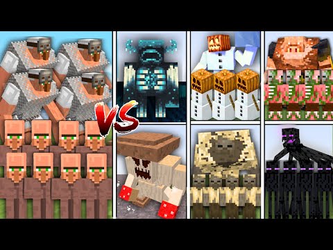 VILLAGERS vs ALL BIOMES in Minecraft Mob Battle