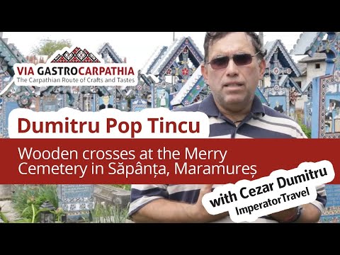 Dumitru Pop Tincu - Wooden crosses at the Merry Cemetery in Săpânța, Maramureș | by Cezar Dumitru