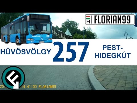 BKV 257-es busz útvonala (Hűvösvölgy - Pesthidegkút - Hűvösvölgy)