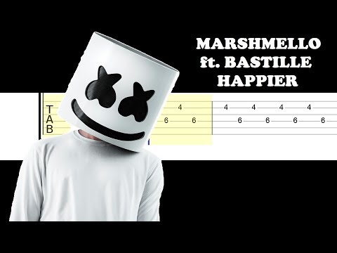 Marshmello ft Bastille - Happier (Easy Guitar Tabs Tutorial)