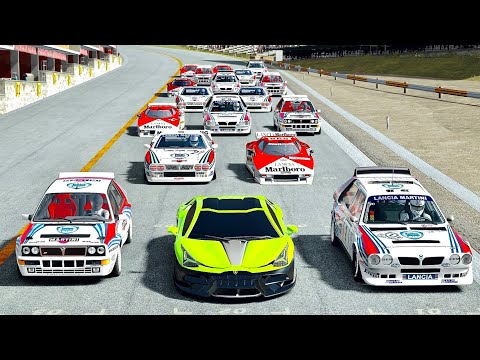 Lamborghini Scorpion Concept vs Lancia Delta Rally Cars at Mugello GP