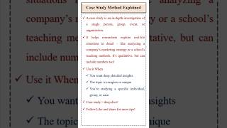 Case Study Method Explained #research #casestudy #researchdesign