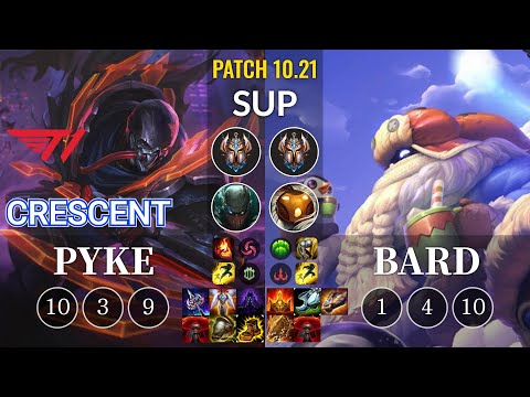 T1 Crescent Pyke vs Bard Sup - KR Patch 10.21