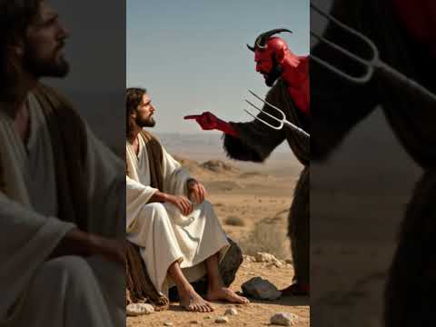 Jesus is tempted by the Devil to turn stones into Bread