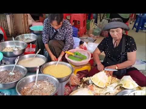 Phnom Penh Market Food - Dessert, Fruits, Chickens , And Other Fresh Food Compilation