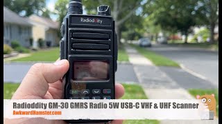 Radioddity GM-30 GMRS Radio 5W USB-C VHF & UHF Scanner Review