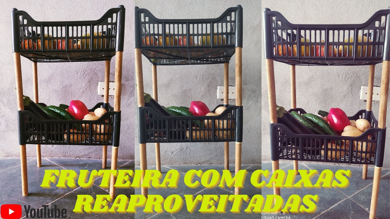 Faça você mesmo, Fruteira com caixas de plástico