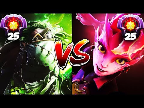 FIRST TIME EVER! LVL 25 Pudge vs LVL 25 Dark Willow - SPAMMER Battle Dota 2