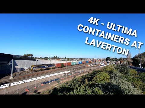 4K - RAILFIRST G Class on QUBE Ultima Container Train at Laverton!!!