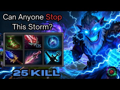 Storm Spirit 25 KILLS Mid Lane Domination! Unstoppable Electric Rampage & Perfect Zip Timing| Dota 2