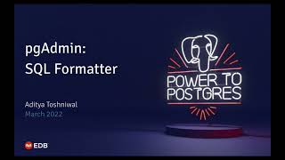 pgAdmin SQL Formatter