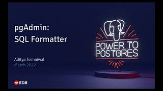 pgAdmin SQL Formatter pgAdmin SQL Formatter