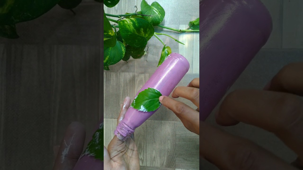 Bottle art / craft/#leaf #diy #shortvideo #acrylicpainting  bottle painting ideas