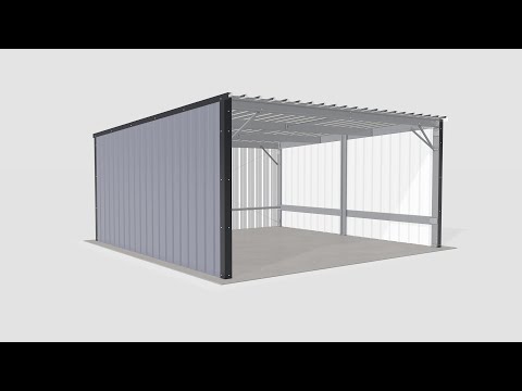 Abri-Tole.fr - Steel Metal Shed Carport Assembly 2022 - 30fps