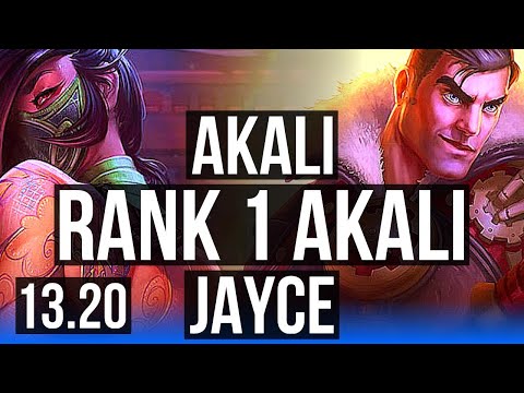 AKALI vs JAYCE (MID) | Rank 1 Akali, Rank 4, Comeback, Dominating | KR Challenger | 13.20