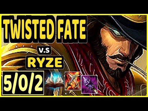 DOPA (APDO) (TWISTED FATE) vs RYZE - 5/0/2 KDA MID GAMEPLAY - KR Ranked GRANDMASTER