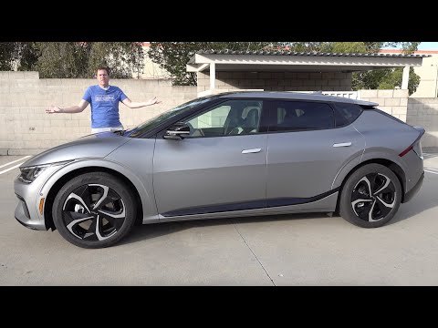 ><span>▶</span>”  src=”https://www.youtube.com/embed/VU_vGXAewoE?feature=oembed” frame border=”0″ allow=”accelerometer;  autoplay;  clipboard write;  encrypted-media;  gyroscope;  picture in picture” allowfullscreen></iframe></p>
<p>The 2022 EV6 has also won a number of other awards both for its design and its performance.  So, if you are shopping for a new EV, this model certainly deserves your attention.  Unlike other electric cars on the market, the design of the Kia EV6 is not too radical.  And that should be appreciated by those in search of their first EV model. </p>
<h2><strong>Is the 2022 EV6 fast?</strong></h2>
<p>Depending on the model you buy, the Kia EV6 can be a fast SUV.  That is especially true for the Kia EV6 GT.  With this trim, buyers will get 576 horsepower and all-wheel drive.  And that is fairly impressive for an SUV, especially one from the Kia brand. </p>
<p>A 2022 Kia EV6 at a charging station |  Kia America</p>
<p>The Kia EV6 GT is not on sale quite yet, but it is expected to arrive at some point this year.  In addition to 576 hp, it will also boast 546 pound-foot of torque, which is ample power for a vehicle of this size.  Kia has also stated that this model will have a software upgrade that will imitate the characteristics of a limited-slip differential. </p>
<h2><strong>How expensive is the 2022 Kia EV6?</strong></h2>
<p>The new Kia EV6 has a starting cost of $41,400.  But, with federal tax credits, you can pick one up for less than $35,000 if you are lucky enough to find one.  When properly equipped, the EV6 has a faster 0 to 60 mph time than the Porsche Cayenne Coupe and it offers a range of up to 310 miles. </p>
<p>With the EV6, you can get some exciting features.  These include things like AWD, modern safety features, and plenty of tech.  The new EV6 does share its platform with the Hyundai Ioniq 5, so if you are considering the Kia it might be worth looking at the Hyundai model. </p>
<h2><strong>Are electric cars good for winter?</strong></h2>
<p>In the case of the Kia EV6, this vehicle does offer an available heat pump.  The heat pump will help to preserve range when the temperature outside drops.  Plus, the AWD system should allow you to navigate snowy roads. </p>
<p><img loading=