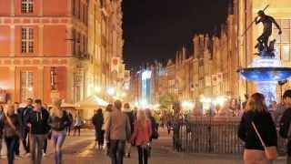 preview picture of video 'Gdańsk Stare Miasto nocą, Noc Muzeów'
