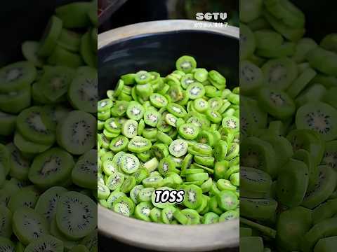 Process of making dried kiwi snack🥝