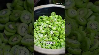 Process of making dried kiwi snack🥝