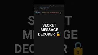 Decode Secret Messages with Python 🔓🔥 #shorts #viral #python #coding