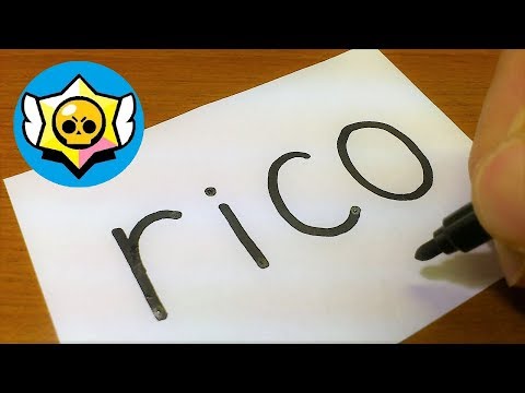 How to turn words RICO(Brawl Stars)into a Cartoon - How to draw doodle art on paper