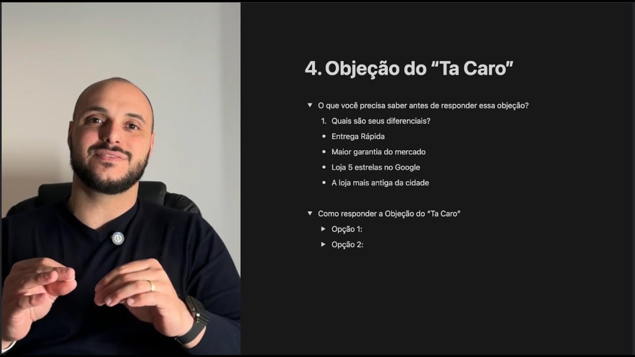 O que responder quando o cliente fala "ta caro"?
