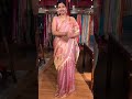Nude Pink Tissue Silk Saree Highlighted Hand Painted Florals Hand Embroidery Sareelove Saree