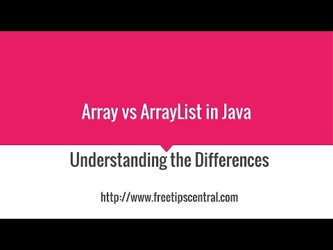 Array Vs ArrayList In Java Video