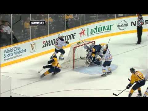 NHL Goalie Fight: Jordan Tootoo Hit on Ryan Miller - MSG