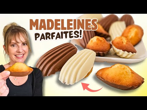 Moist vanilla madeleines with chocolate coating
