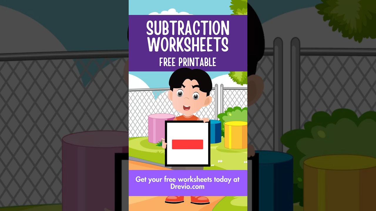 SUBTRACTION WORKSHEETS (FREE PRINTABLE)! Get your free worksheets today at Drevio.com