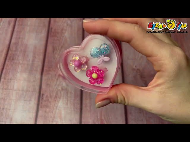 Набор колец в шкатулке глиттерные 3шт в ассортименте - видео