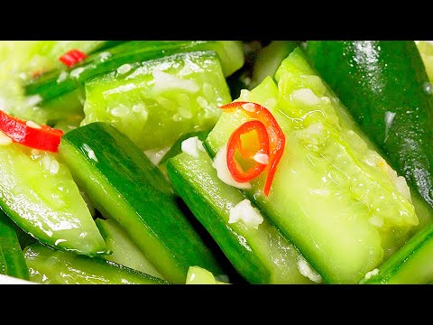 Chinese Smashed Cucumbers With Sesame Oil and Garlic. Recipe by Always Yummy!