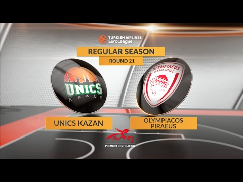 EuroLeague Highlights RS Round 21: Unics Kazan 75-90 Olympiacos Piraeus