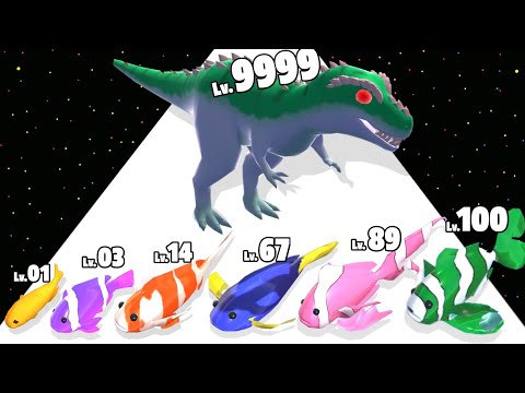 Evolution Merge Fish Dino - Level Up Dinosaur Max Level Gameplay