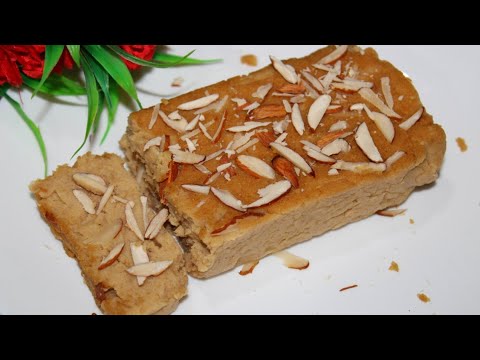 Makke ke aate ka milk cake.  Corn meal milk cake recipe.