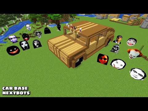 SURVIVAL CAR HOUSE BASE WITH 100 NEXTBOTS in Minecraft - Gameplay - Coffin Meme