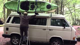 VW Syncro Vanagon with Thule Hulivator Kayak Canoe Lift Rack