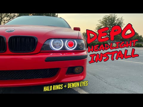 BMW E39 halo ring and demon eye install - Depo, THE best aftermarket headlamps on the for sale today