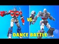 Megatron vs Optimus Prime in Fortnite Dance Battle! (Fusion Cannon, Barrage Cannon)