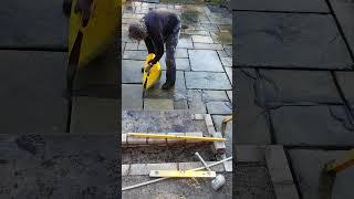 Pouring Flowpoint Smooth Grout Into Paving Joints
