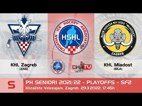 Highlights - PH 2021/22 PLAYOFFS Seniori SF2 - KHL Zagreb vs KHL Mladost