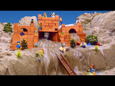 TOP LEGO DAM BREACH VIDEOS  - ALL MINI BRICK CASTLES FLOOD DISASTERS