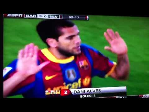 Alvez goal.  Barcelona vs Sevilla