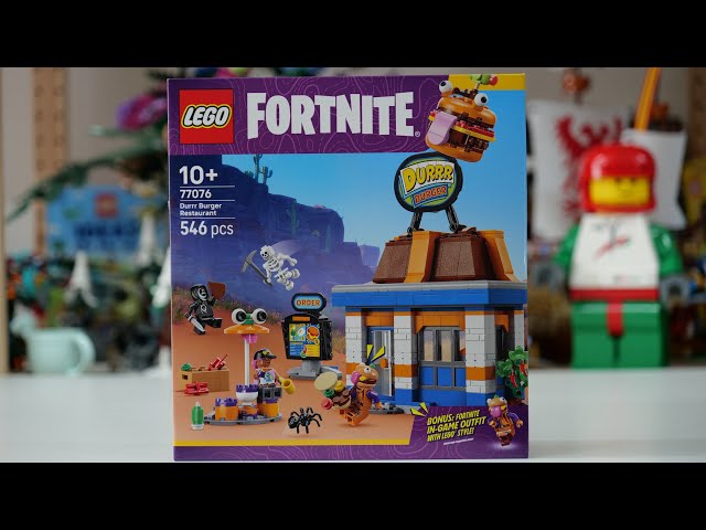 Vídeo relacionado con LEGO Fortnite Restaurante Hamburrrguesa - Juguete de Construcción con Minifiguras de Bombardera Playera, Caudillo Cárnico, Esqueleto y Parco - Regalo Gamer para Niños y Niñas de 10+ Años 77076