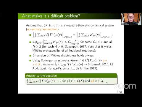 Mariusz Lemanczyk: Furstenberg disjointness, Ratner properties and Sarnak’s conjecture