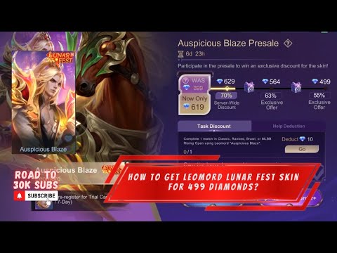 HOW TO GET LEOMORD LUNAR FEST SKIN FOR 499💎/DIAMONDS IN EPIC PRESALE EVENT | MLBB