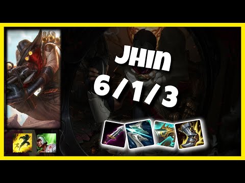 Jhin Bot Lane 11.4 Challenger Gameplay Replay S11 (6/1/3) - BR
