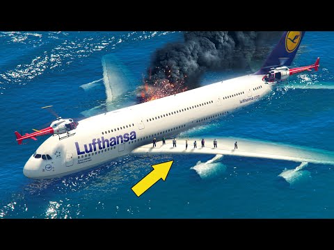 GIANT A380 Emergency Landing after Crashes Mid-Air With Another A380 | GTA 5